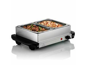 Stainless Steel Electric Food Buffet Server Warmer Two 1.58 Qt Chafing Dish Stainless Steel Electric Food Buffet Server Warmer Two 1.58 Qt Chafing Dish