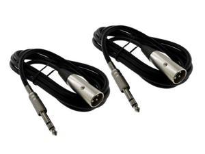 2 PACK - 6FT XLR 3Pin Male to 1/4" Stereo TRS Plug Mic Microphone Cord Cable Lot