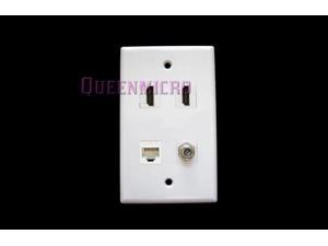 Cat6 Ethernet Cable Wall Plate Female to Female … Ethernet Wall Plate 4 Port 