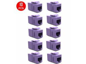 10 CAT6 Keystone Ethernet RJ45 Network Coupler Cable Wall Plate Extender Purple
