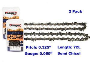 18 Inch 0.325'' Pitch 0.050'' Gauge Semi Chisel Chainsaw Chain 72 Links 2PCS 18 Inch 0.325'' Pitch 0.050'' Gauge Semi Chisel Chainsaw Chain 72 Links 2PCS