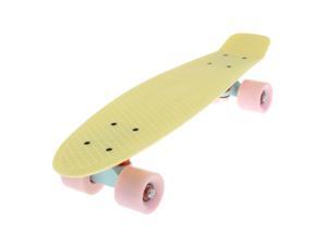22\" Skateboard Longboard Cruiser Skate Deck for Kids Outdoor Trick Yellow 22\" Skateboard Longboard Cruiser Skate Deck for Kids Outdoor Trick Yellow