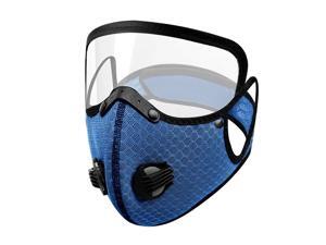 Men Women Face Protective Mask with Eyes Shield Goggle Anti Haze Dark Blue Men Women Face Protective Mask with Eyes Shield Goggle Anti Haze Dark Blue