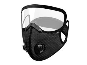 Men Women Face Protective Mask with Eyes Shield Goggle Anti Haze Black Men Women Face Protective Mask with Eyes Shield Goggle Anti Haze Black