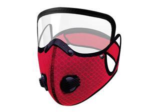 Men Women Face Protective Mask with Eyes Shield Goggle Anti Haze Red Men Women Face Protective Mask with Eyes Shield Goggle Anti Haze Red