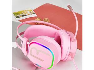 Bass Surround Over Ear Gaming Headset Earpiece for Gamer Pink Bass Surround Over Ear Gaming Headset Earpiece for Gamer Pink