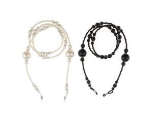 2 Pieces Eyeglass Holder Necklace Sunglass Neck Strap Chain White Black 2 Pieces Eyeglass Holder Necklace Sunglass Neck Strap Chain White Black