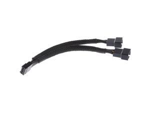 15cm 4 pin Y Splitter Computer PC Fan Power Cable 1 to 2 Black Sleeved 15cm 4 pin Y Splitter Computer PC Fan Power Cable 1 to 2 Black Sleeved