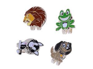 4 Pieces Funny Cartoon Animal Alloy Golf Ball Marker with Magnetic Hat Clip