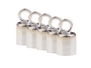 5 Pieces 925 Sterling Silver Bead Leather Cord End Cap DIY Bracelet Necklace 5 Pieces 925 Sterling Silver Bead Leather Cord End Cap DIY Bracelet Necklace