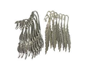 20Pcs Tibetan Silver Beading Mermaid Feather Bookmarks With Loop DIY Making 20Pcs Tibetan Silver Beading Mermaid Feather Bookmarks With Loop DIY Making