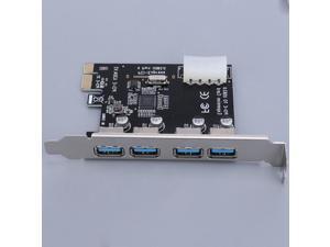 PCI-E USB 3.0 Hub Adapter Expansion Card 4 USB Port w/4PIN Power Supply Port PCI-E USB 3.0 Hub Adapter Expansion Card 4 USB Port w/4PIN Power Supply Port