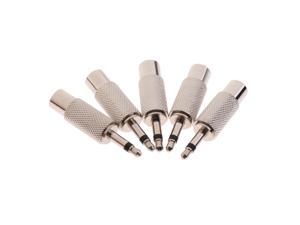 5pc 3.5mm MONO Male Plug To RCA Female Audio Adapter Converter Nickel Plated