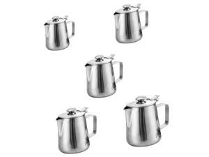 5 Sizes Stainless Steel Coffee Pitcher Craft Milk Frothing Jug with Lid 5 Sizes Stainless Steel Coffee Pitcher Craft Milk Frothing Jug with Lid