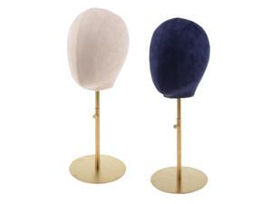 2pcs Velvet Cork Mannequin Head Hat Rack Cap Wig Making Holder Display Stand 2pcs Velvet Cork Mannequin Head Hat Rack Cap Wig Making Holder Display Stand