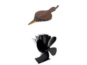 Wooden BBQ Camping Hand Bellows and Heat Powered Fireplace Stove Fan Wooden BBQ Camping Hand Bellows and Heat Powered Fireplace Stove Fan