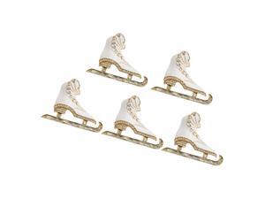 5 Pieces Christmas Rhinestone Ice Skate Skating Pin Brooch Jewelry 3d White 5 Pieces Christmas Rhinestone Ice Skate Skating Pin Brooch Jewelry 3d White