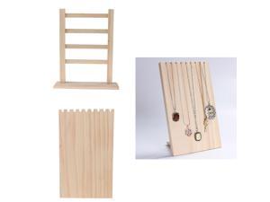 2Pcs Wood Jewelry Display Stand Necklace Showcase Holder Pendant Hanging 2Pcs Wood Jewelry Display Stand Necklace Showcase Holder Pendant Hanging