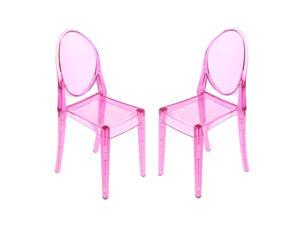 2 Pieces 1/6 Dining Chair Furniture for Barbie Doll Fuchsine Ghost Chair 2 Pieces 1/6 Dining Chair Furniture for Barbie Doll Fuchsine Ghost Chair