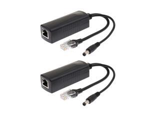 2Piece Power Over Ethernet Passive 48V to 12V 2A PoE Adapter Splitter Cable 2Piece Power Over Ethernet Passive 48V to 12V 2A PoE Adapter Splitter Cable