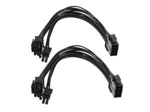 2 Pieces CPU 8Pin to 8+4pin Power Supply Extension Cable Cord Black 20cm 2 Pieces CPU 8Pin to 8+4pin Power Supply Extension Cable Cord Black 20cm