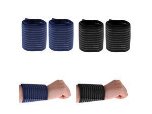 2 Pairs Sports Wrist Straps Wrist Protector Wraps Brace Sleeve Blue&Black 2 Pairs Sports Wrist Straps Wrist Protector Wraps Brace Sleeve Blue&Black
