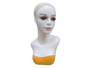 Female Mannequin Head Manikin Bust Stand for Wig Hat Jewelry Display Yellow Female Mannequin Head Manikin Bust Stand for Wig Hat Jewelry Display Yellow