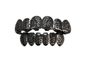 18K Hip Hop Teeth Grill Top & Bottom Grill Set Grill Mouth Teeth Black 18K Hip Hop Teeth Grill Top & Bottom Grill Set Grill Mouth Teeth Black