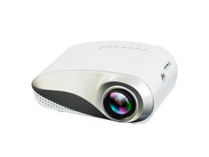 802 Mini Projector LED 3D Full HD 1080P Home Theater USB VGA TV AV US White