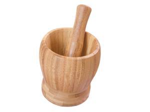 Bamboo Manual Garlic Grinder Press Condiment Bowl Mortar with Lid 8.5x9cm Bamboo Manual Garlic Grinder Press Condiment Bowl Mortar with Lid 8.5x9cm