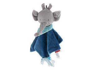 Plush Blanket Teething Security Tag Baby Safety Blanket Dark blue Elephant Plush Blanket Teething Security Tag Baby Safety Blanket Dark blue Elephant
