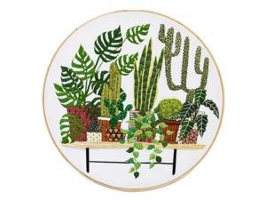 Stamped Embroidery Kit with Pattern Cross Stitch Crafts - Pot Plant EC001 Stamped Embroidery Kit with Pattern Cross Stitch Crafts - Pot Plant EC001