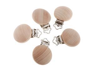 5 Pieces Round Holes Wooden Dummy Pacifier Clip for Infant Baby 3.5mm 5 Pieces Round Holes Wooden Dummy Pacifier Clip for Infant Baby 3.5mm