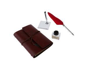 Handmade Vintage Journal Diary Notebook Leather Writing Notebook Red Pen Handmade Vintage Journal Diary Notebook Leather Writing Notebook Red Pen