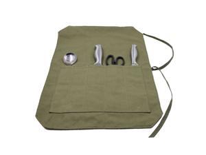 Professional Chefs Canvas Knife Wallet Carry Case Roll 5 Compartment Green Professional Chefs Canvas Knife Wallet Carry Case Roll 5 Compartment Green