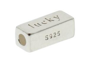 1 Piece Rectangle Lucky Loose Spacer Beads for Bracelet Making Silver 1 Piece Rectangle Lucky Loose Spacer Beads for Bracelet Making Silver