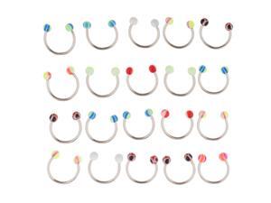 20Pcs Stainless Steel Horseshoe Hoop Lip Nose Ring Ear Stud Piercing Style 2 20Pcs Stainless Steel Horseshoe Hoop Lip Nose Ring Ear Stud Piercing Style 2