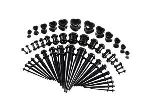 48pcs Acrylic Ear Stretchers Expander Ear Tapers Heart Tunnels Plugs Black 48pcs Acrylic Ear Stretchers Expander Ear Tapers Heart Tunnels Plugs Black