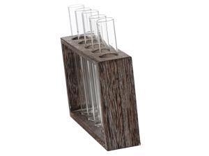 Test Tube Flower Vase ChairWooden Stand for Hydroponic Plant 5 Tube Test Tube Flower Vase ChairWooden Stand for Hydroponic Plant 5 Tube