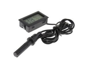 LCD Digital Reptile Thermometer Hygrometer with Probe Black with Probe LCD Digital Reptile Thermometer Hygrometer with Probe Black with Probe