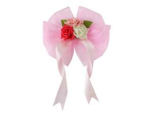 Wedding Car Decoration Kits Veil Flower Ribbon Bow Gift Wrap Decor Pink Wedding Car Decoration Kits Veil Flower Ribbon Bow Gift Wrap Decor Pink