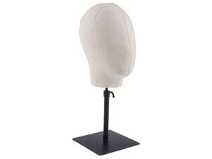 Adjustable Mannequin Head Hat Stand Wig Display Rack Model Holder Linen Cover Adjustable Mannequin Head Hat Stand Wig Display Rack Model Holder Linen Cover