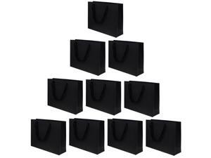 10 Pieces Party Kraft Paper Gift Bags Wedding Loot Bags 30x22x8cm Black 10 Pieces Party Kraft Paper Gift Bags Wedding Loot Bags 30x22x8cm Black