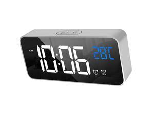 Sound Control Mirror LED Music Alarm Clock Desk Clock 3 Colors Silver Sound Control Mirror LED Music Alarm Clock Desk Clock 3 Colors Silver