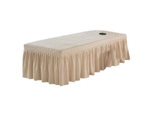 SPA Massage Table Skirt Beauty Bed Cover Linen Valance Sheet  Light Camel