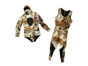 Men Wetsuit Two-piece Suit Super Stretch for Diving Swimming Camouflage XXL Men Wetsuit Two-piece Suit Super Stretch for Diving Swimming Camouflage XXL