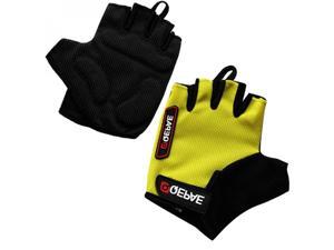 Outdoor Racing Cycling MTB Bicycle Unisex Gel Half Finger Gloves M Yellow