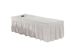 SPA Massage Table Skirt Beauty Bed Cover Linen Valance Sheet  Light Grey