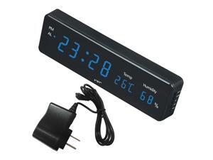 Multifunction Digital LED Alarm Clock Thermometer Humidity US Plug Blue Multifunction Digital LED Alarm Clock Thermometer Humidity US Plug Blue