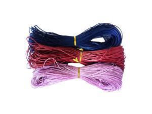 3 Pieces 80 Meters Cotton Waxed Cord 1mm Dark blue+Dark red+Purple 3 Pieces 80 Meters Cotton Waxed Cord 1mm Dark blue+Dark red+Purple